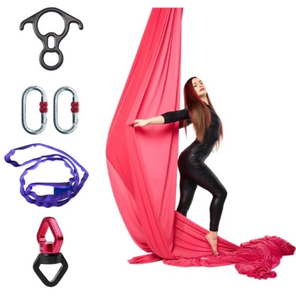 42' Aerial Silks + rigging hardware